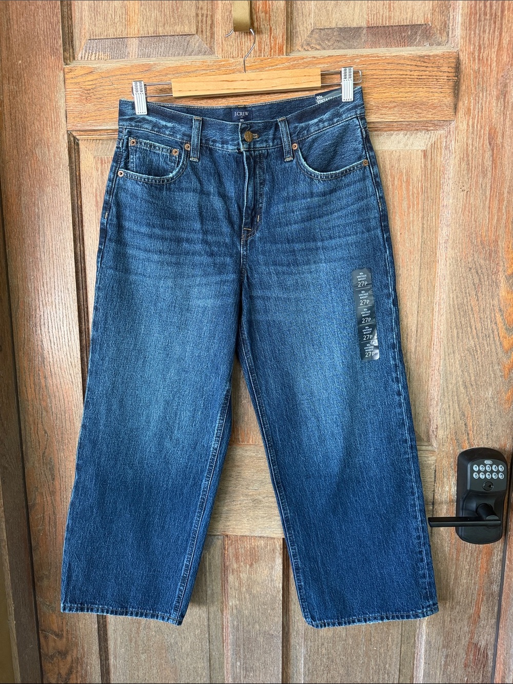 J. Crew Women’s Relaxed Straight-Leg Jeans in Dark Blue Denim 27 Petite